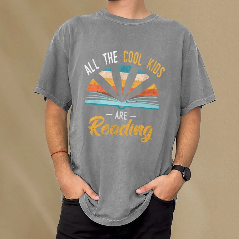 Pagewings All the Cool Kids are Reading Unisex Washed T-shirt