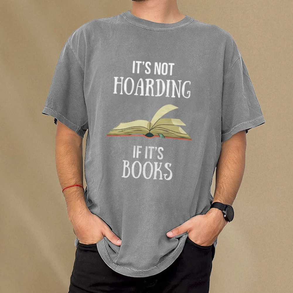 Pagewings It's Not Hoarding If It's Books Unisex Washed T-shirt