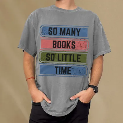 Pagewings So Many Books So Little Time Unisex Washed T-shirt