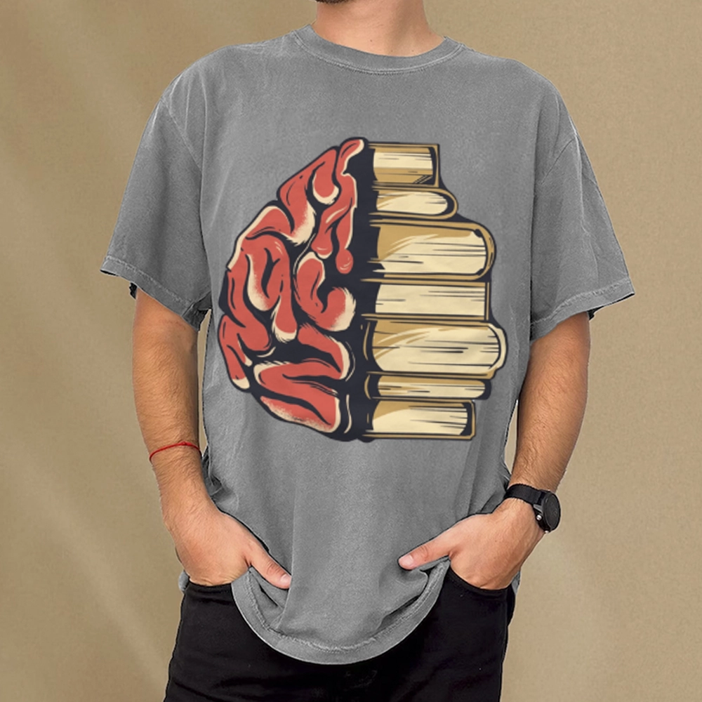 Pagewings Book is Brain Unisex Washed T-shirt