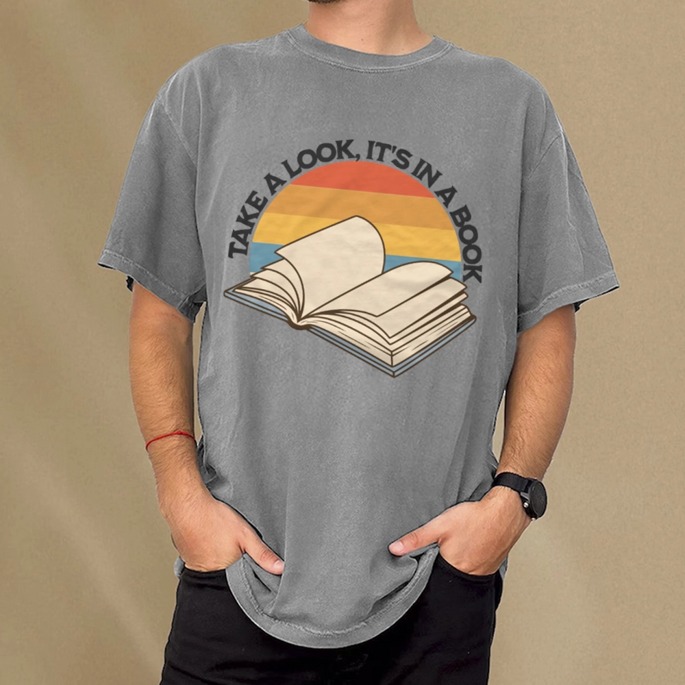 Pagewings Take A Look It's In A Book Unisex Washed T-shirt