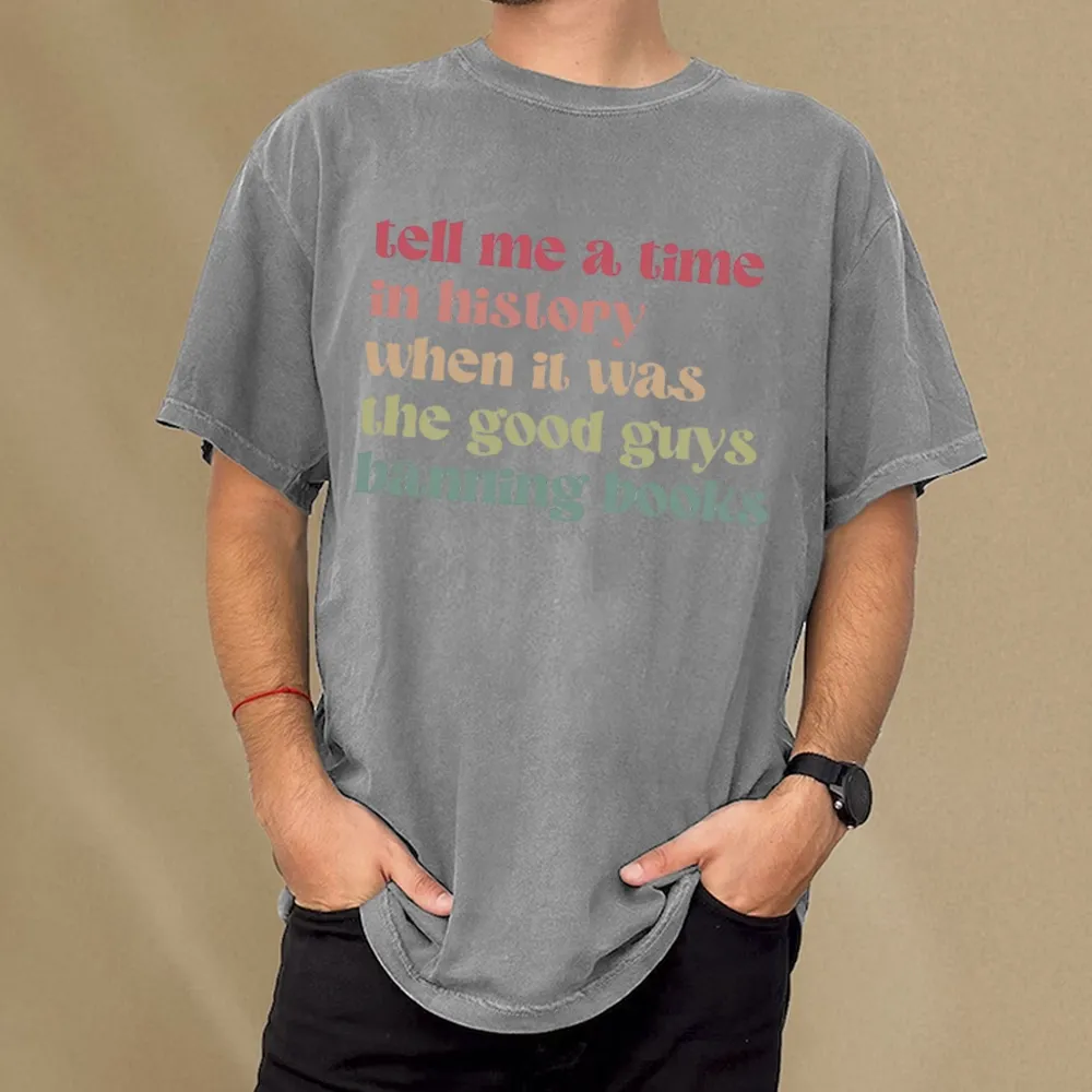 Pagewings Tell Me a Time in History Unisex Washed T-shirt