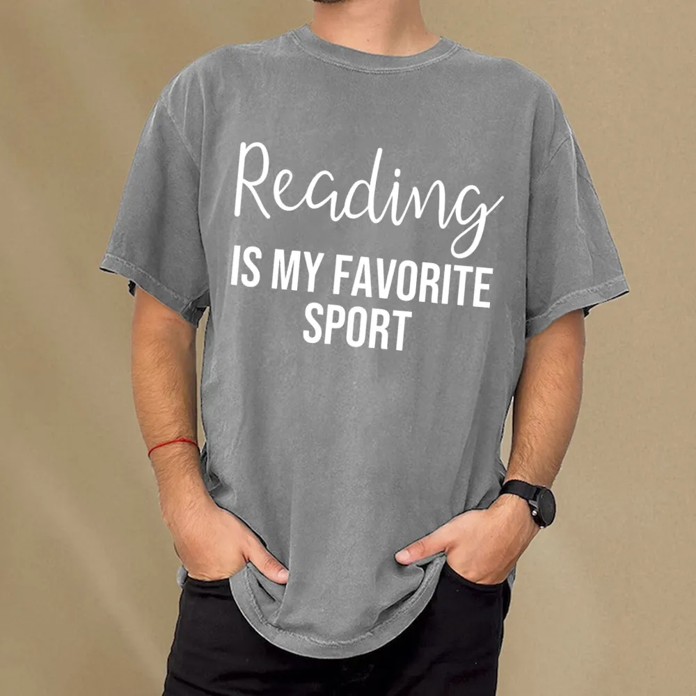Pagewings Reading is My Favourite Sport Unisex Washed T-shirt