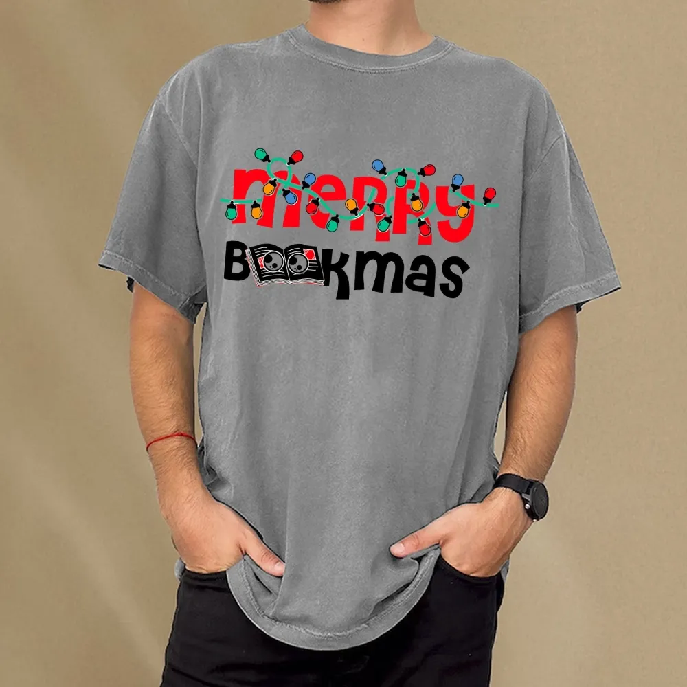 Pagewings Christmas Book Unisex Washed T-shirt