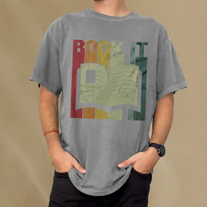 Pagewings Book It Retro 80s Unisex Washed T-shirt