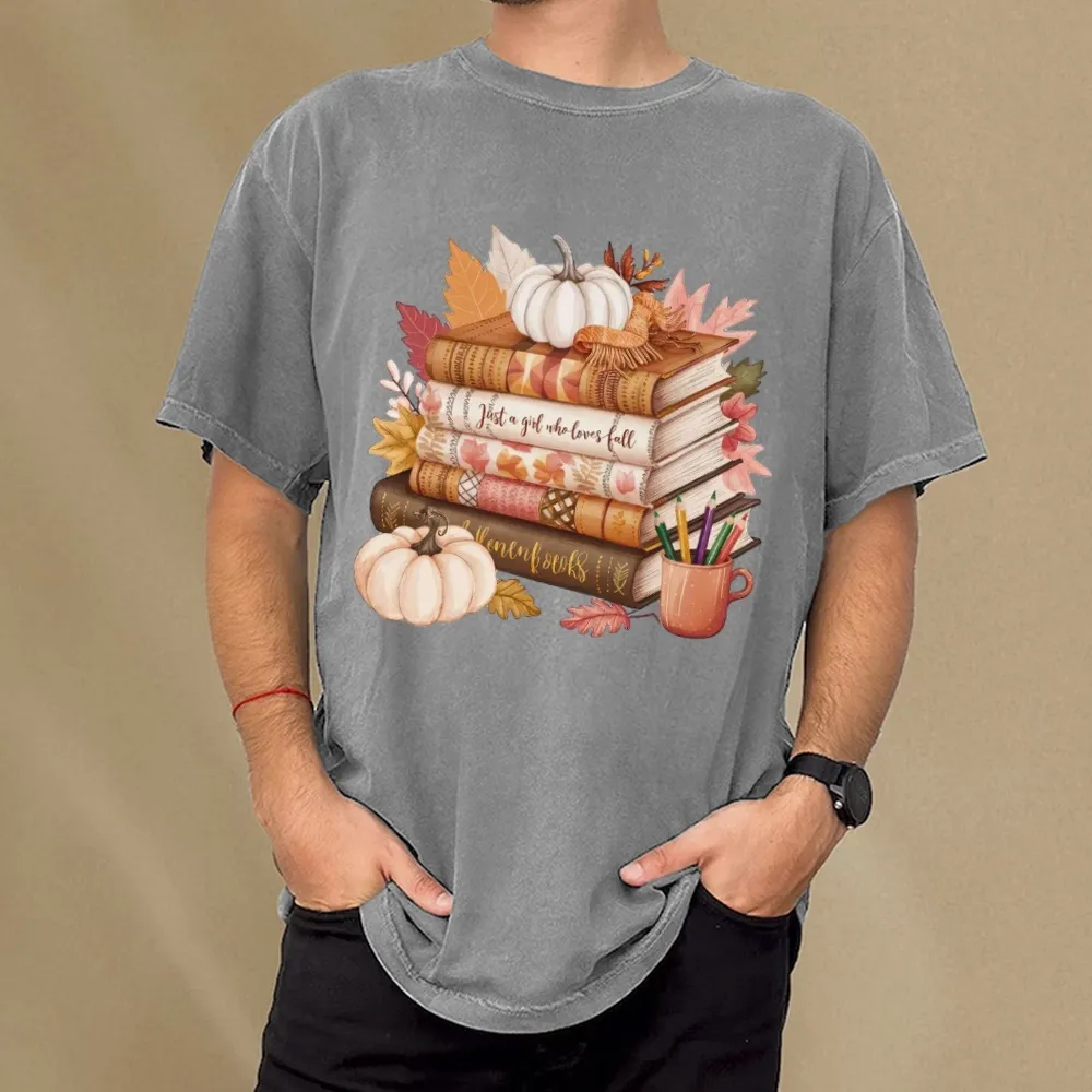 Pagewings Thanksgiving Fall Pumpkin Unisex Washed T-shirt