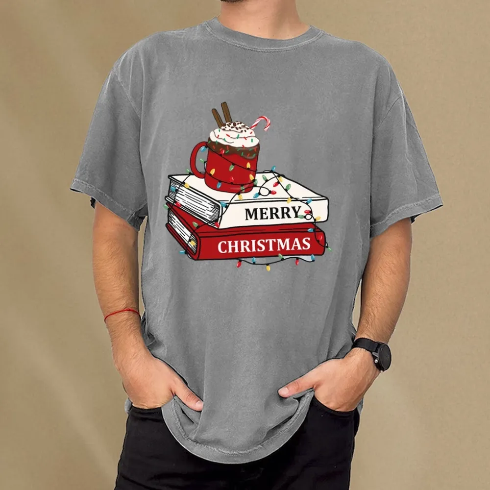 Pagewings Merry Christmas Unisex Washed T-shirt