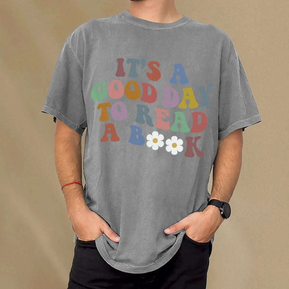 Pagewings It's A Good Day To Read A Book Unisex Washed T-shirt