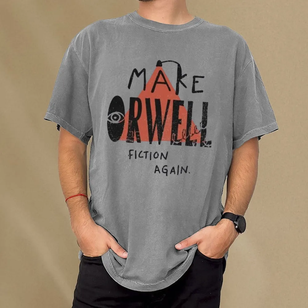 Pagewings Make Orwell Fiction Again Unisex Washed T-shirt