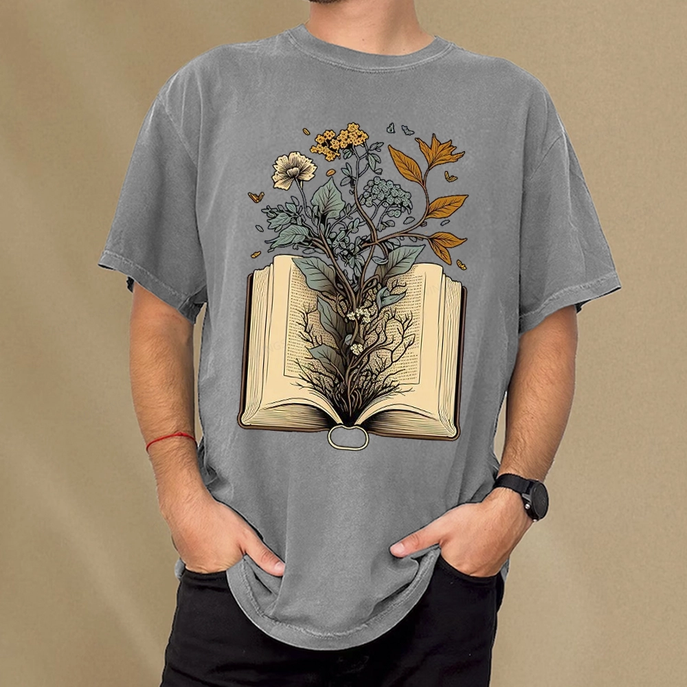 Pagewings Growing Book Unisex Washed T-shirt