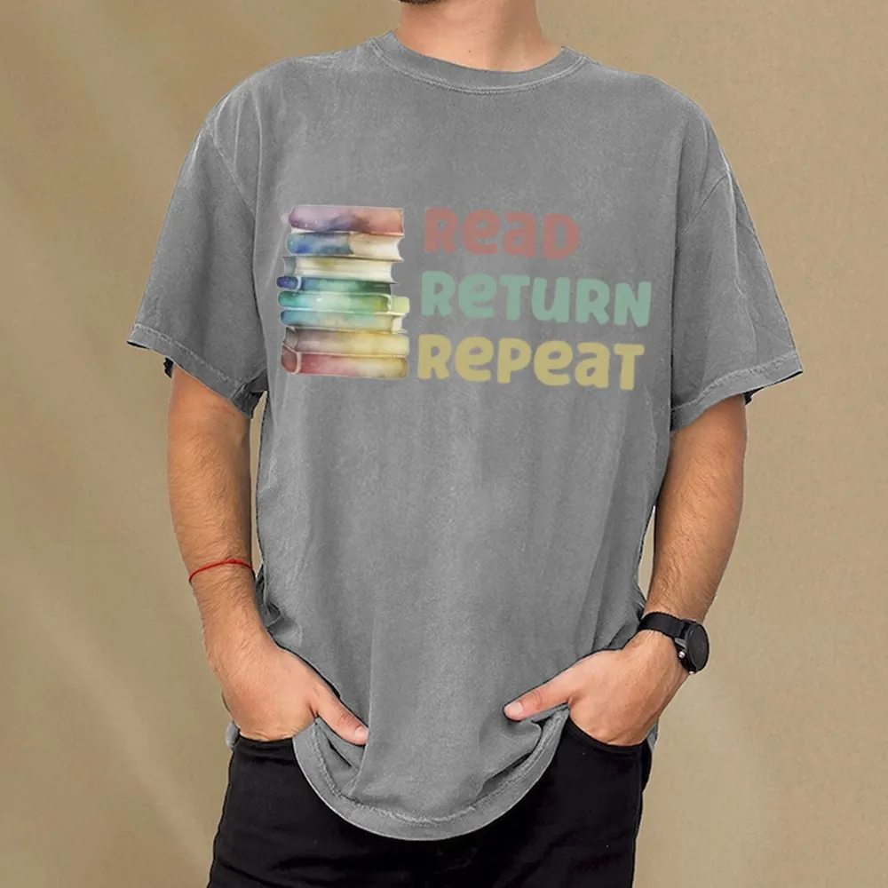 Pagewings Read Return Repeat Unisex Washed T-shirt