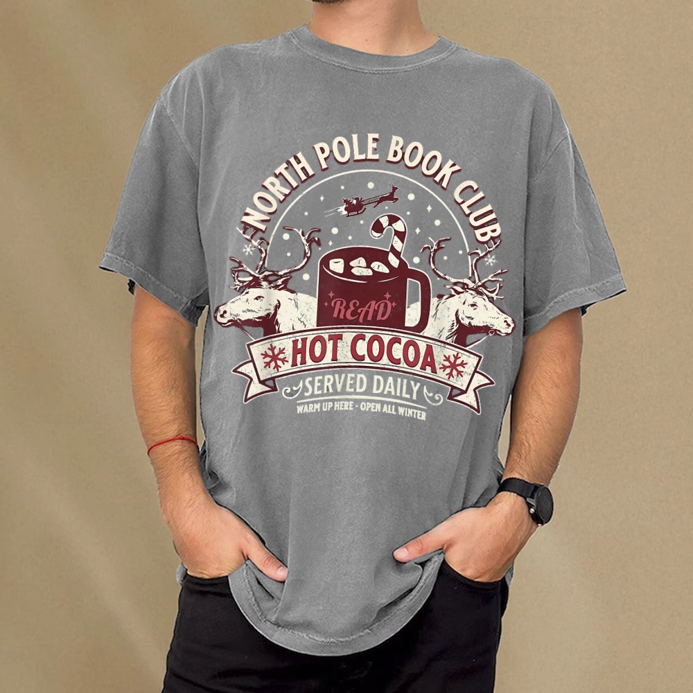 Pagewings North Pole Book Club Unisex Washed T-shirt