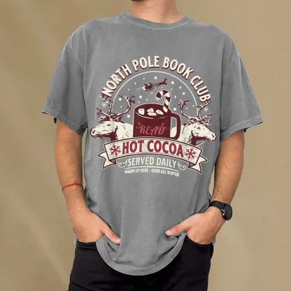 Pagewings North Pole Book Club Unisex Washed T-shirt