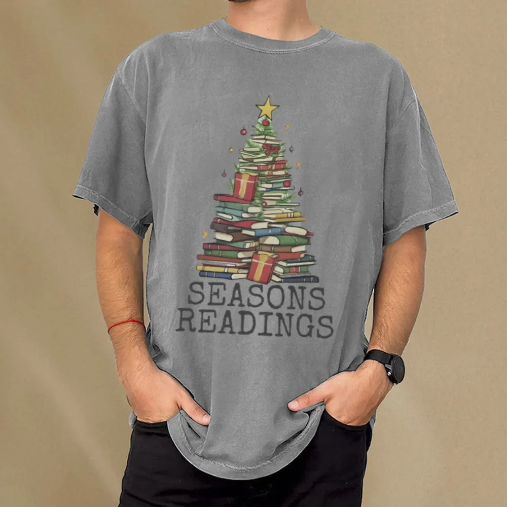 Pagewings Seasons Readings Unisex Washed T-shirt