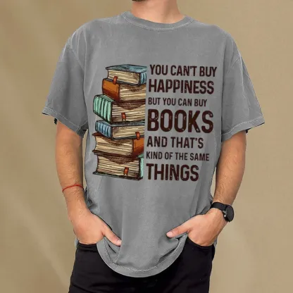 Pagewings You Can't Buy Happiness But You Can Buy Books Unisex Washed T-shirt