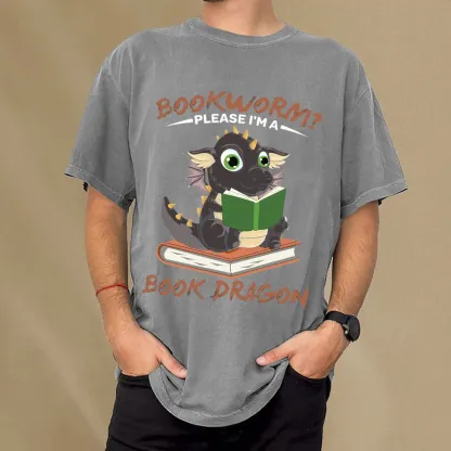 Pagewings Book Dragon Unisex Washed T-shirt