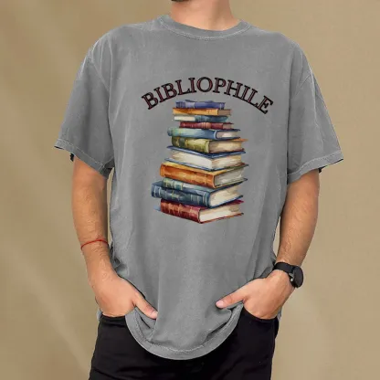 Pagewings Bibliophile Unisex Washed T-shirt