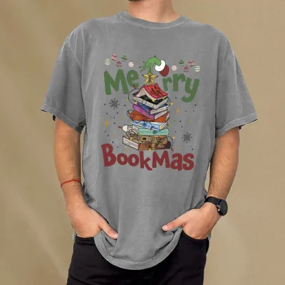 Pagewings Merry Bookmas Unisex Washed T-shirt