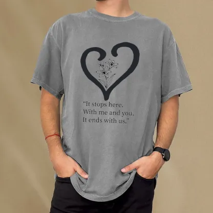 Pagewings It Ends with Us Unisex Washed T-shirt