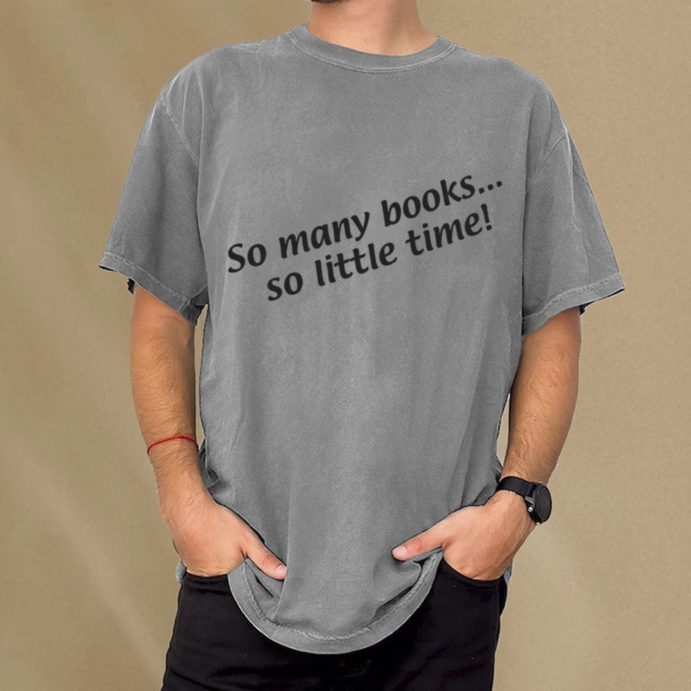 Pagewings So Many Books So Little Time Unisex Washed T-shirt