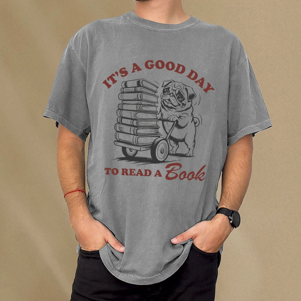 Pagewings Its A Good Day To Read A Book Unisex Washed T-shirt