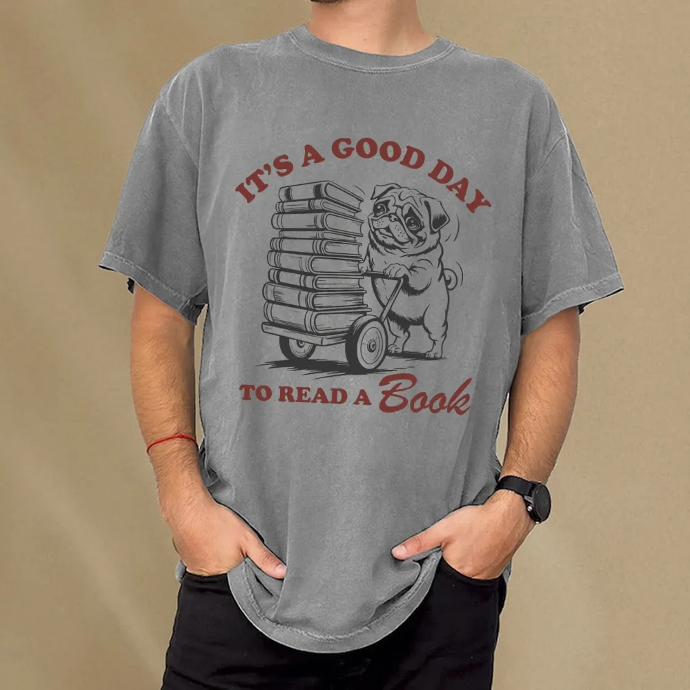 Pagewings Its A Good Day To Read A Book Unisex Washed T-shirt