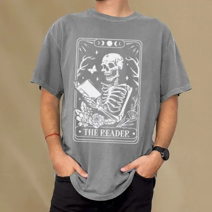 Pagewings The Reader Tarot Card Unisex Washed T-shirt