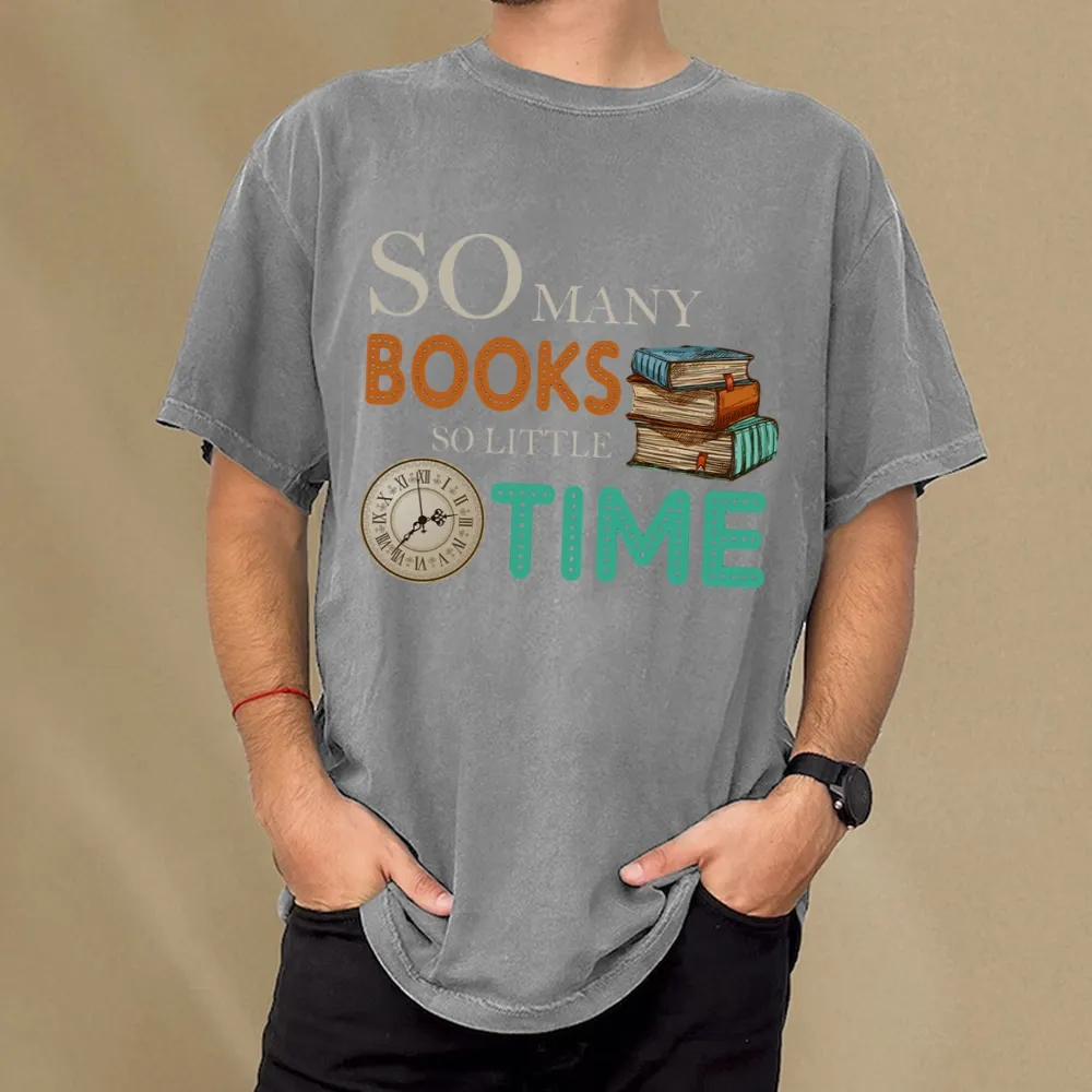Pagewings So Many Books So Little Time Book Unisex Washed T-shirt
