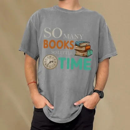 Pagewings So Many Books So Little Time Book Unisex Washed T-shirt