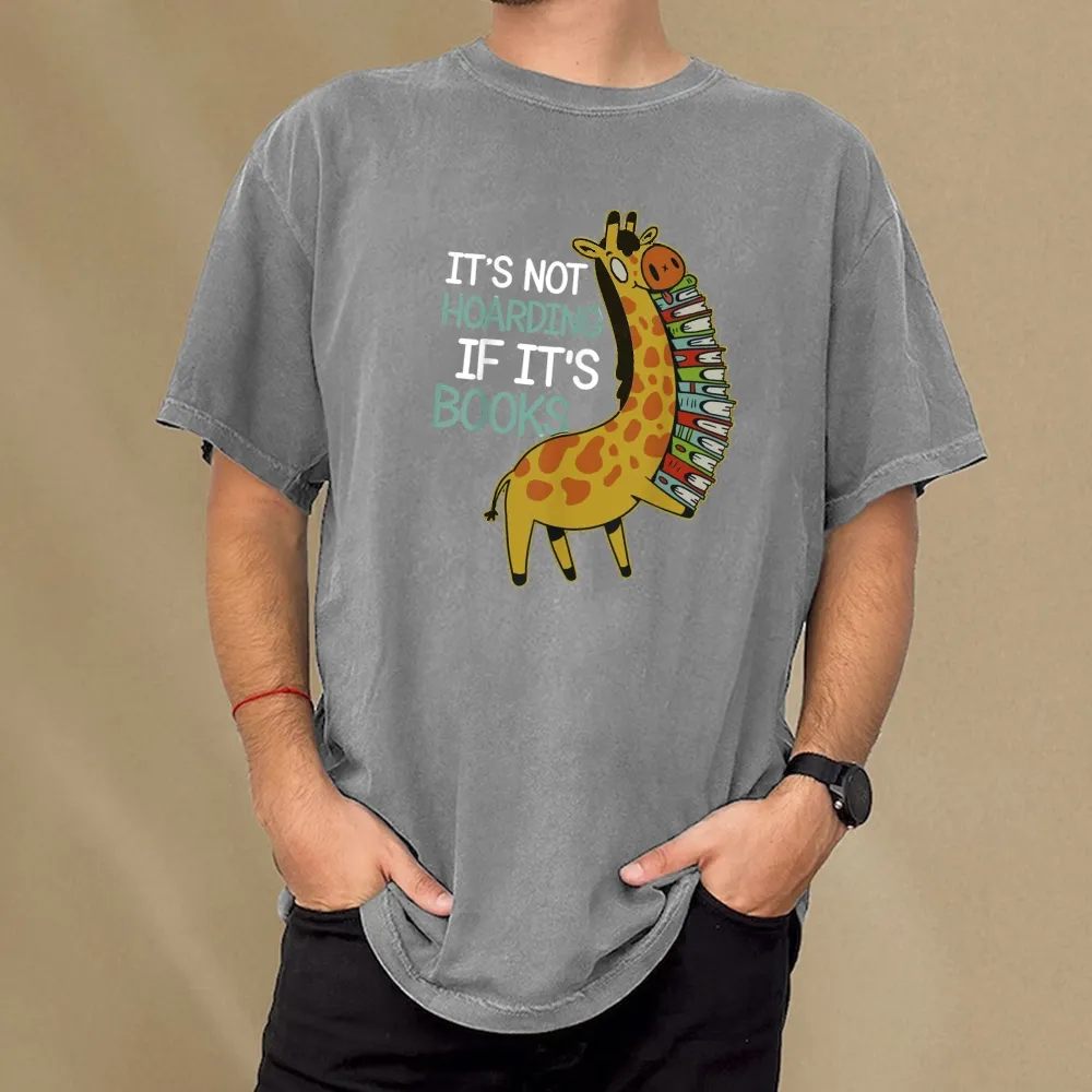 Pagewings It's Not Hoarding If It's Books Unisex Washed T-shirt