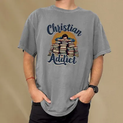 Pagewings Christian Book Addict Unisex Washed T-shirt