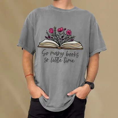 Pagewings So Many Books So Little Time Unisex Washed T-shirt