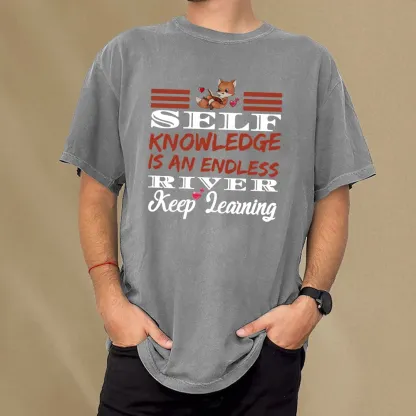 Pagewings Self Knowledge Is An Endless River Unisex Washed T-shirt