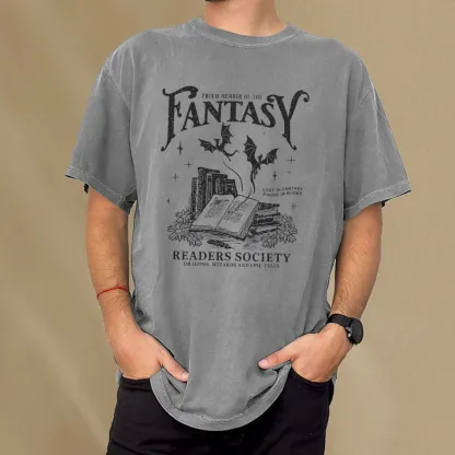 Pagewings Fantasy Readers Society Unisex Washed T-shirt