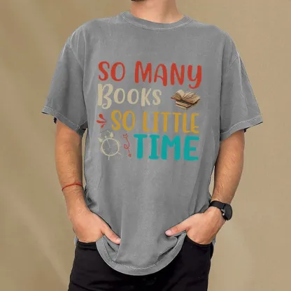 Pagewings So Many Books So Little Time Unisex Washed T-shirt