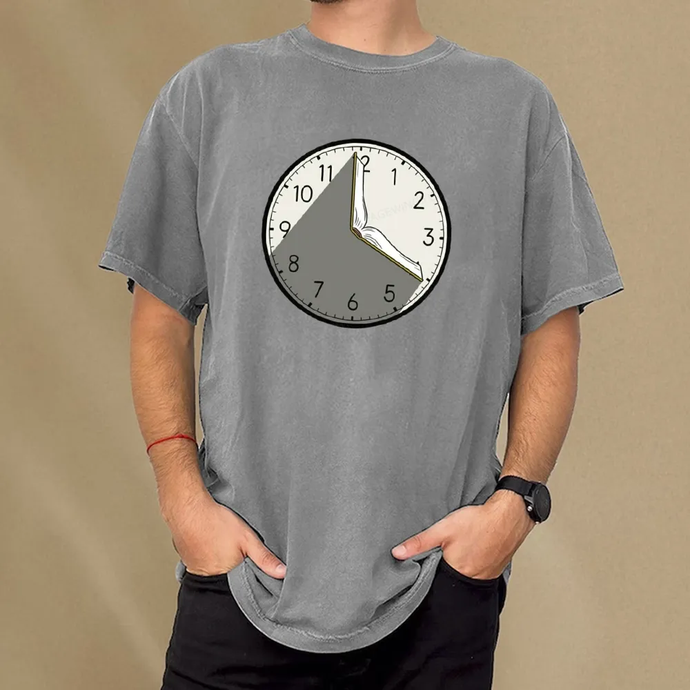 Pagewings Book Clock Unisex Washed T-shirt