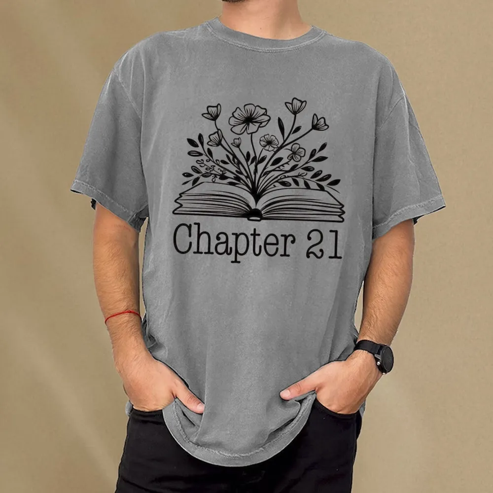 Pagewings Birthday Gift Book Lover Unisex Washed T-shirt