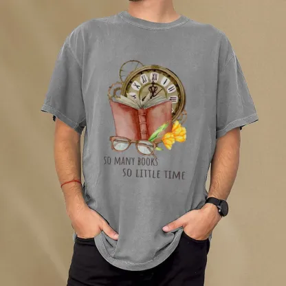 Pagewings So Many Books So Little Time Unisex Washed T-shirt