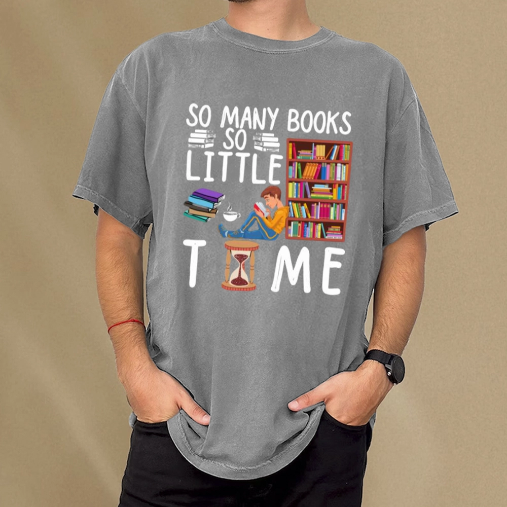 Pagewings So Many Books So Little Time Unisex Washed T-shirt