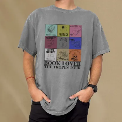 Pagewings Romance Book Genres Bookish Unisex Washed T-shirt
