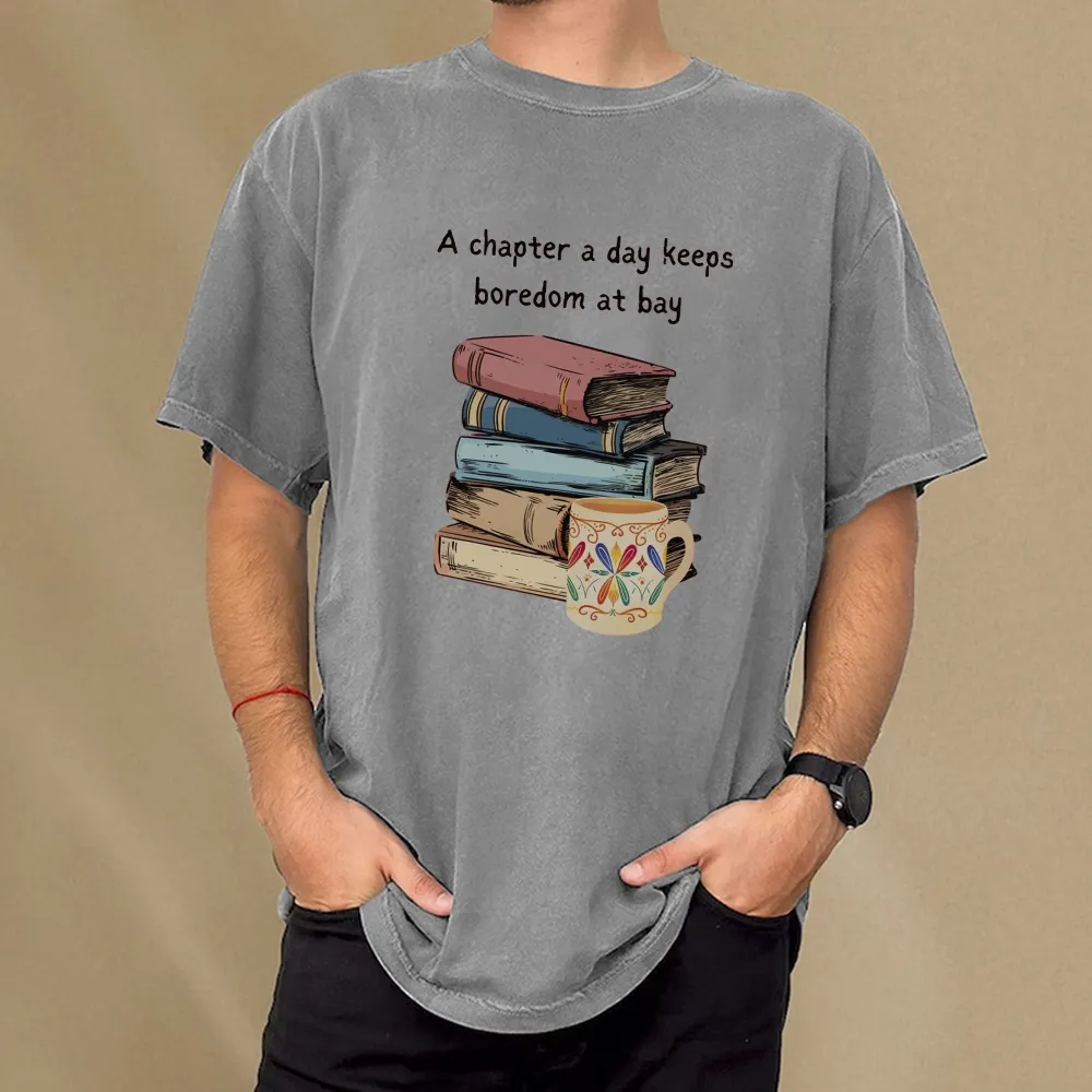 Pagewings Reading Fluffy Flock Unisex Washed T-shirt