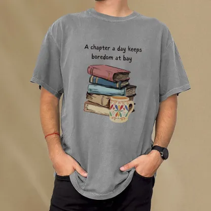 Pagewings Reading Fluffy Flock Unisex Washed T-shirt