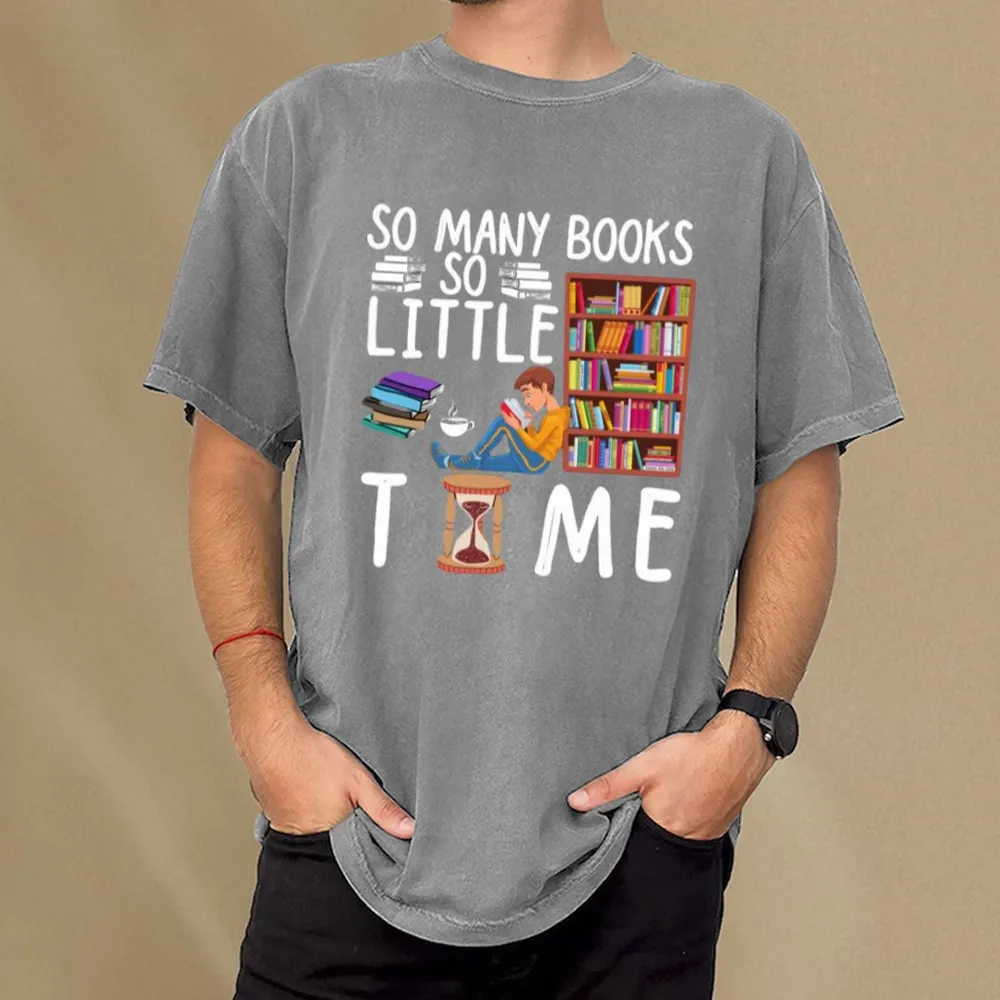 Pagewings So Many Books So Little Time Unisex Washed T-shirt
