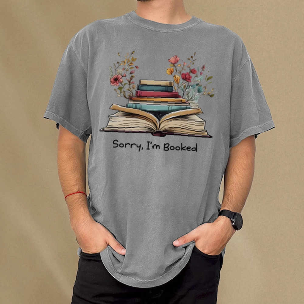 Pagewings Sorry I'm Booked Unisex Washed T-shirt