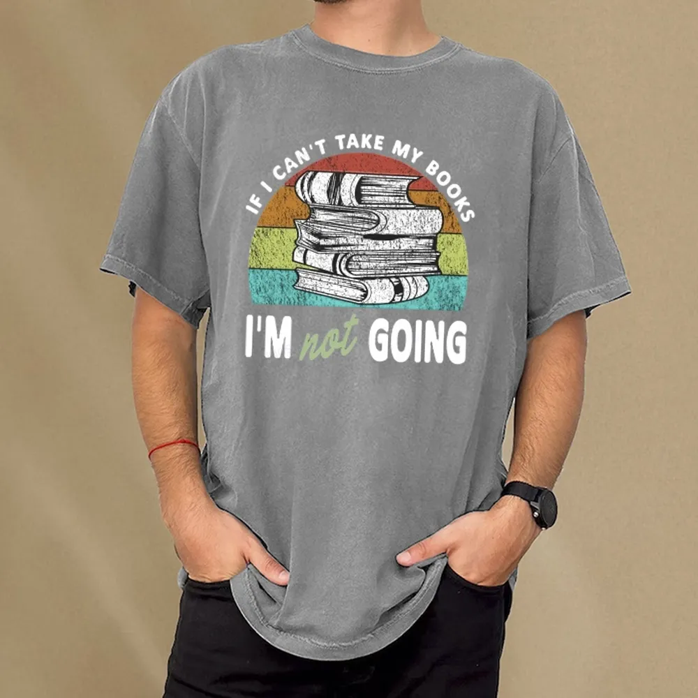 Pagewings If I Can't Take My Books I'm Not Going Unisex Washed T-shirt