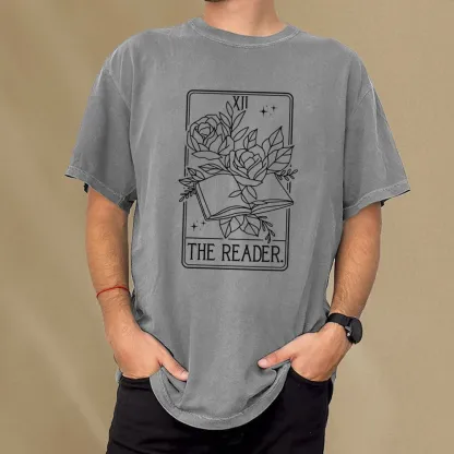 Pagewings The Reader Tarot Card Unisex Washed T-shirt
