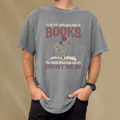 Pagewings Funny Books and Pajamas Unisex Washed T-shirt