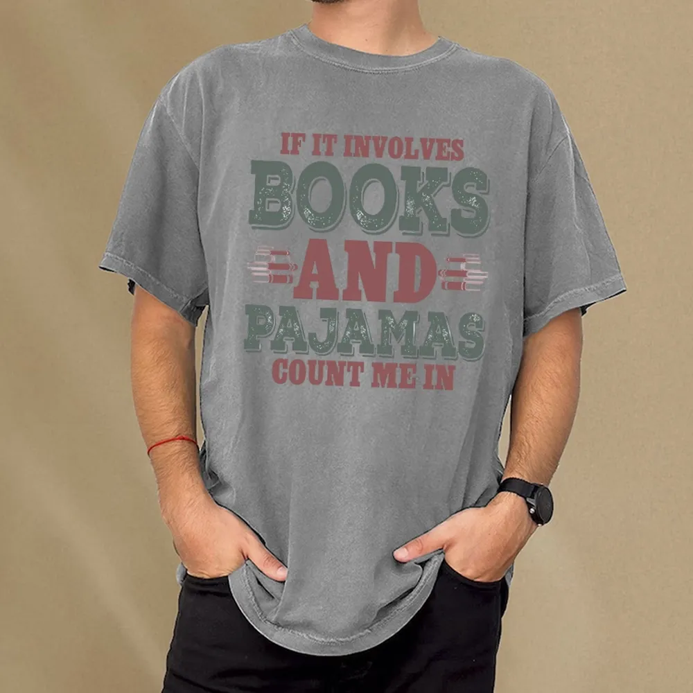 Pagewings Book And Pajamas Reading Lover Unisex Washed T-shirt