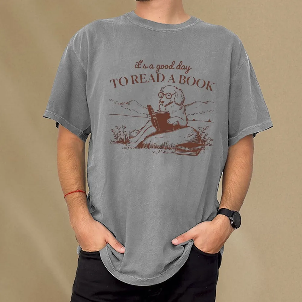 Pagewings It's A Good Day To Read A Book  Unisex Washed T-shirt
