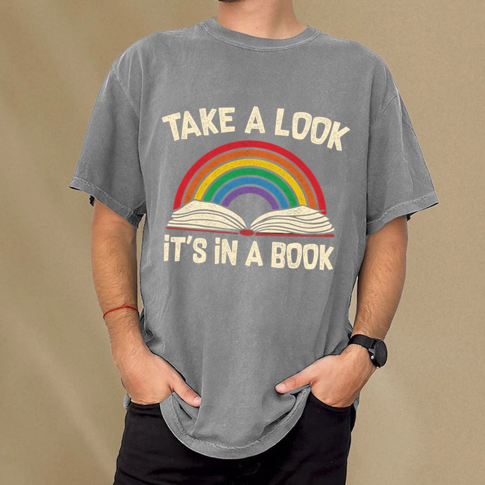 Pagewings Take A Look It's In A Book Unisex Washed T-shirt